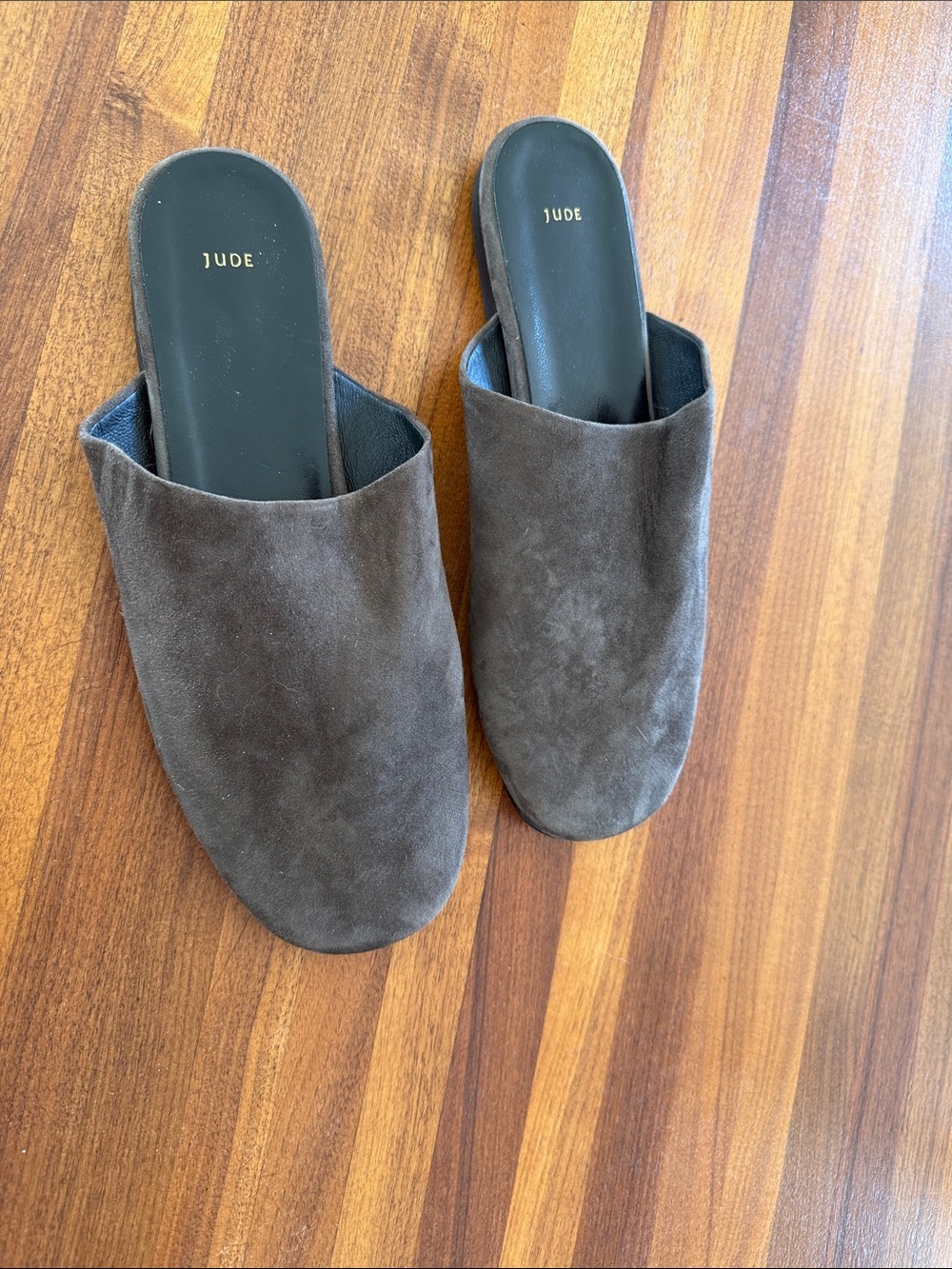 Suede Backless Mule in Dark Brown
